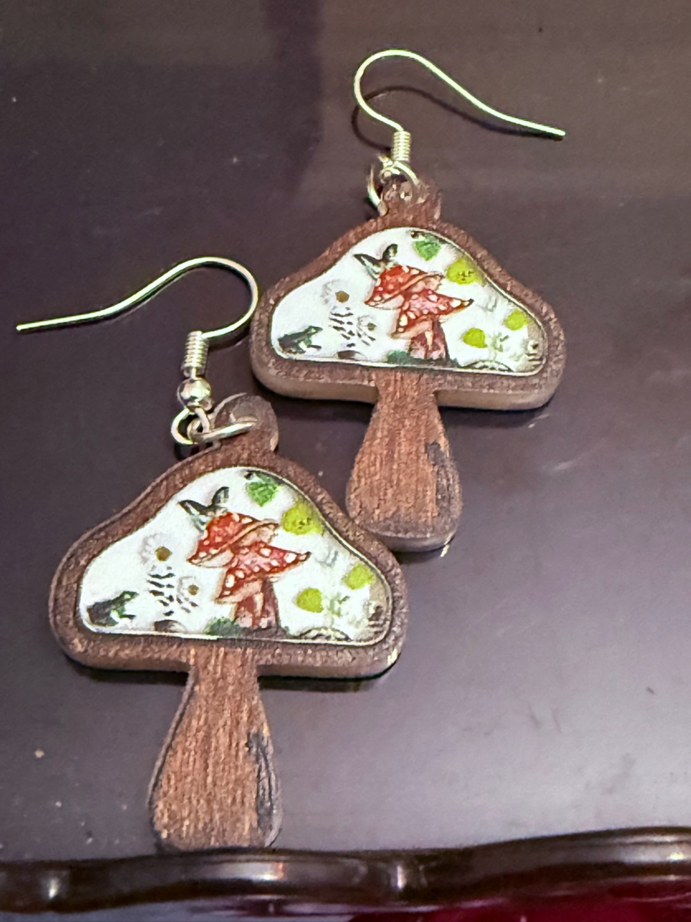 Handcrafted Brown Wooden Butterfly Earrings